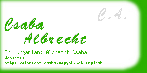 csaba albrecht business card